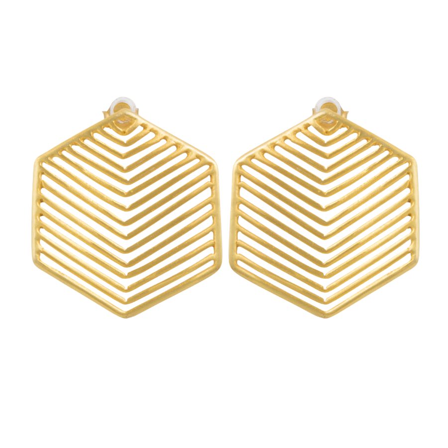 Art Deco Hexagon Grid Earrings