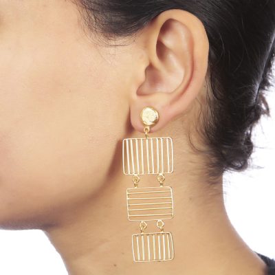 Fluid Grid Earrings-830