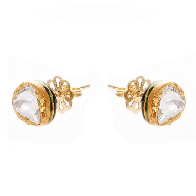 Sliced Diamond 22kt gold ‘Simple but Powerful’ Stud Earrings (as worn by Michelle Pfeiffer)