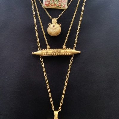 Intricate T-Bar Amulet 'Najar' Pendant /Necklace