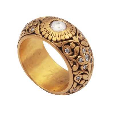22kt Gold Ring with Rose Cut Diamonds