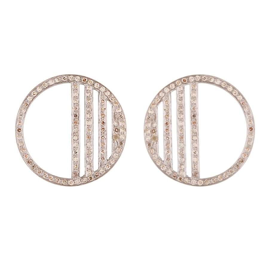 Diamond Gridded Mandala Earrings - Image 2