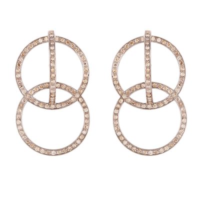 Double Hooped Diamond Earrings