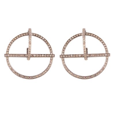 Simple 3D Diamond Studded Earrings
