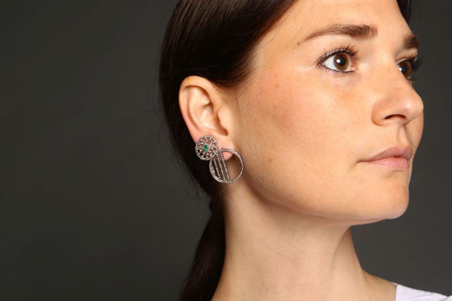 Diamond Gridded Mandala Earrings - Image 5
