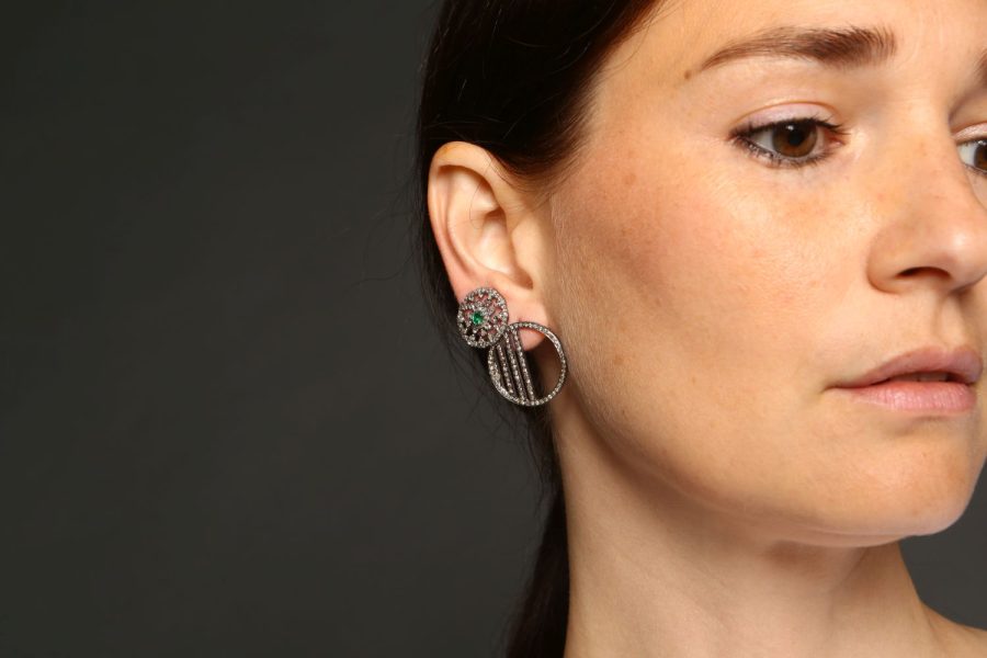 Diamond Gridded Mandala Earrings - Image 6