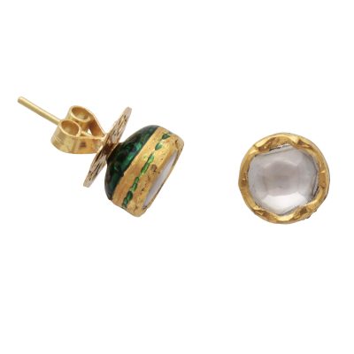 Round Sliced Diamond 22kt gold ‘Simple but Powerful’ Stud Earrings