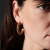 Gold Ball Hoop Earrings - Image 2