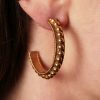 Gold Ball Hoop Earrings - Image 3