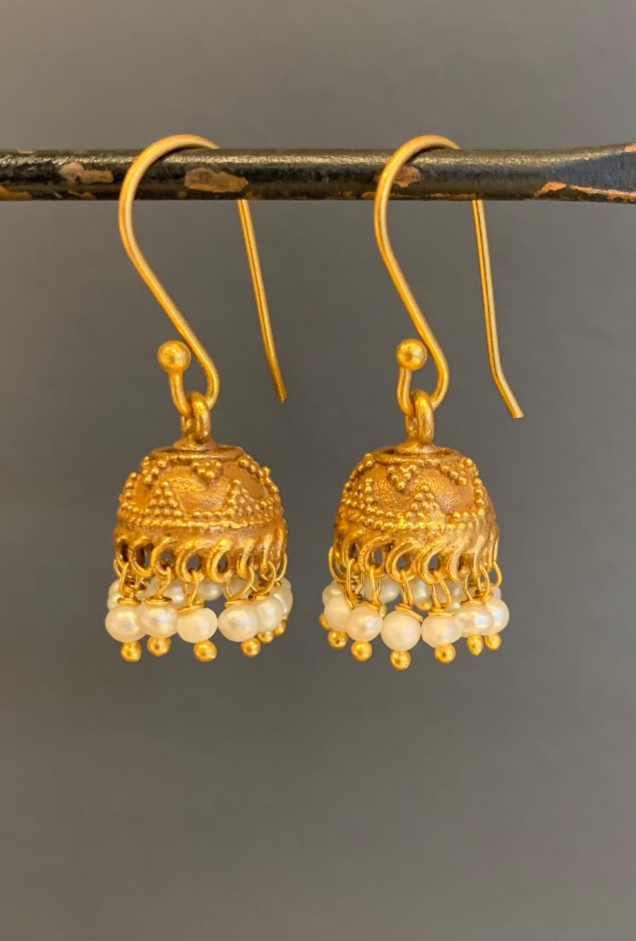 Bridgerton Elegant Pearl Jumkhi Earrings (As worn by Edwina) - Image 4