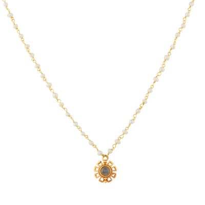 Bridgerton Labrodarite Pendant Necklace (pearl variation)