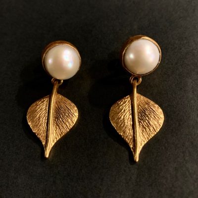 Leaf Pearl Earrings