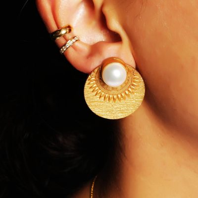 Heritage Pearl Moon Earrings