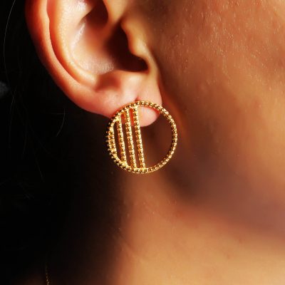 Circle Gridded Mandala Earrings