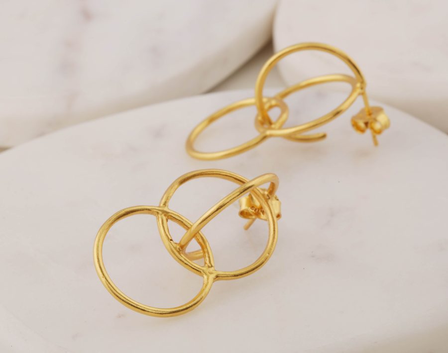 Double Hoop Art Deco Earrings - Image 3