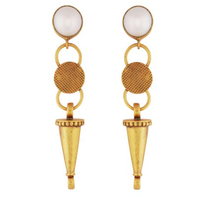 Art Deco Amulet Earrings with Pearls