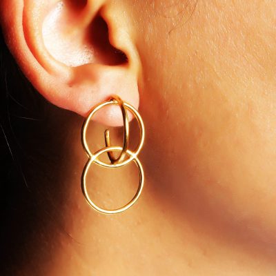 Double Hoop Art Deco Earrings