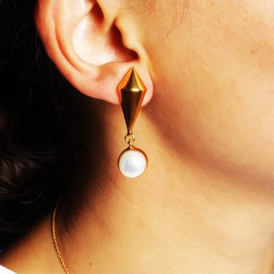 Dome Pearl Drop Earrings