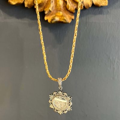 Antique Inspired Diamond Chip Pendant/Necklace