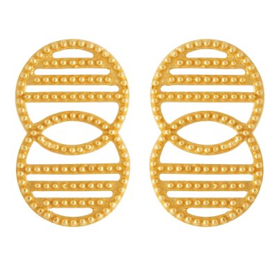 Double Sphere Mandala Granulated Grid Earrings