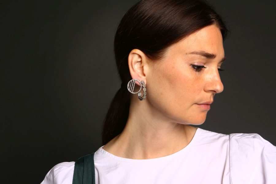 Slice Diamond Hoop Earrings - Image 2