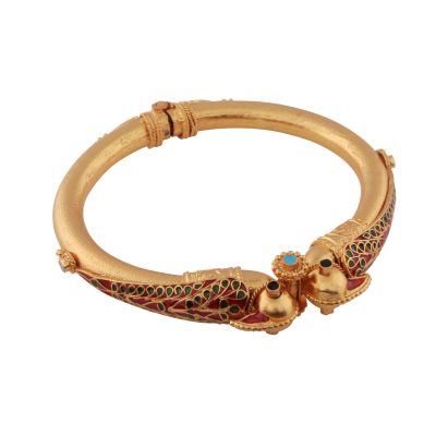 Antique Inspired Bangle with Enamel & Parrot detailing