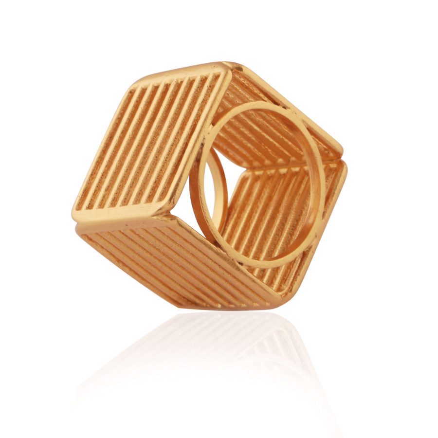Grid Dice Block Ring