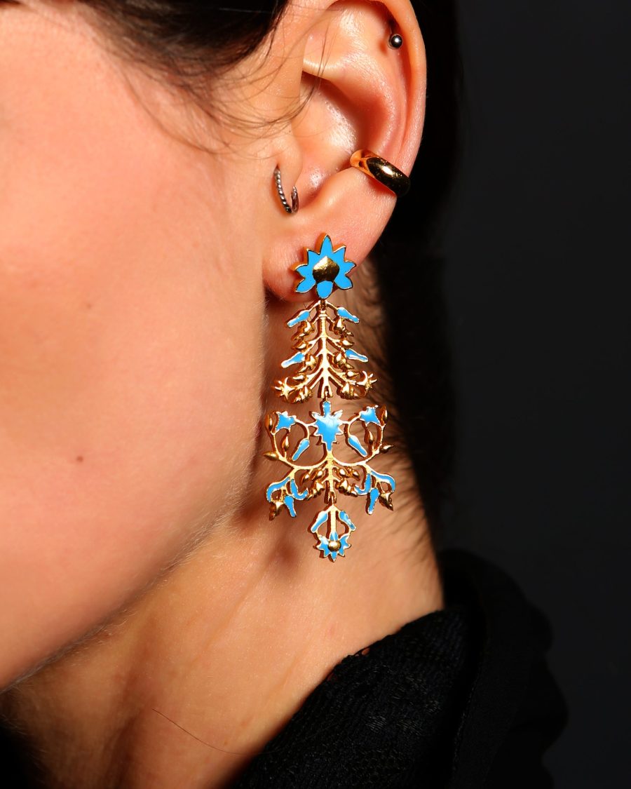 1632 Taj Wall Art Inspired Earrings (Enamel & Vermeil) - Image 2