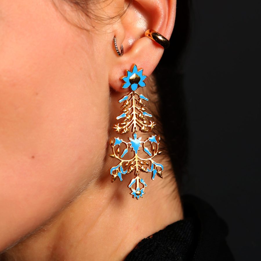 1632 Taj Wall Art Inspired Earrings (Enamel & Vermeil)
