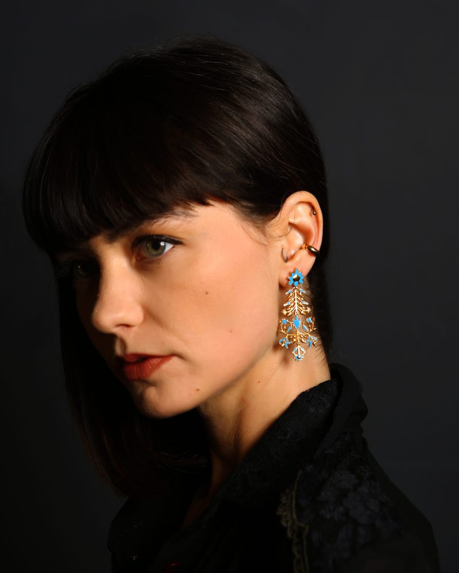 1632 Taj Wall Art Inspired Earrings (Enamel & Vermeil) - Image 3