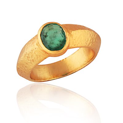 Concave Emerald Ring