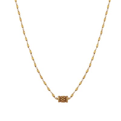 Gold Bead Amulet Necklace