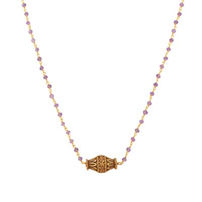 Purple Amethyst 'Dhol' Amulet Necklace