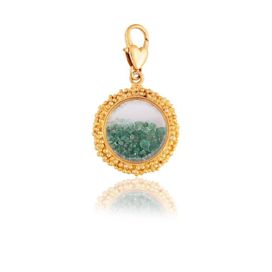 Loose Emerald & Glass Pendant