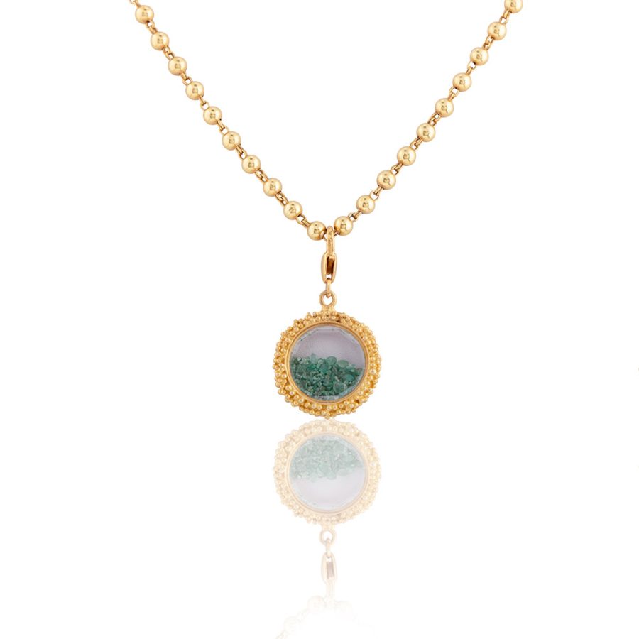 Loose Emerald & Glass Pendant