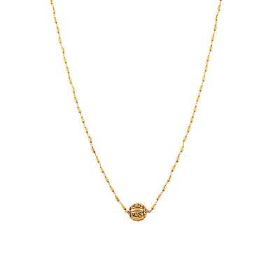 Round Gold Amulet Bead Necklace
