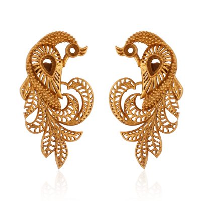 Filigree Peacock Stud Earrings