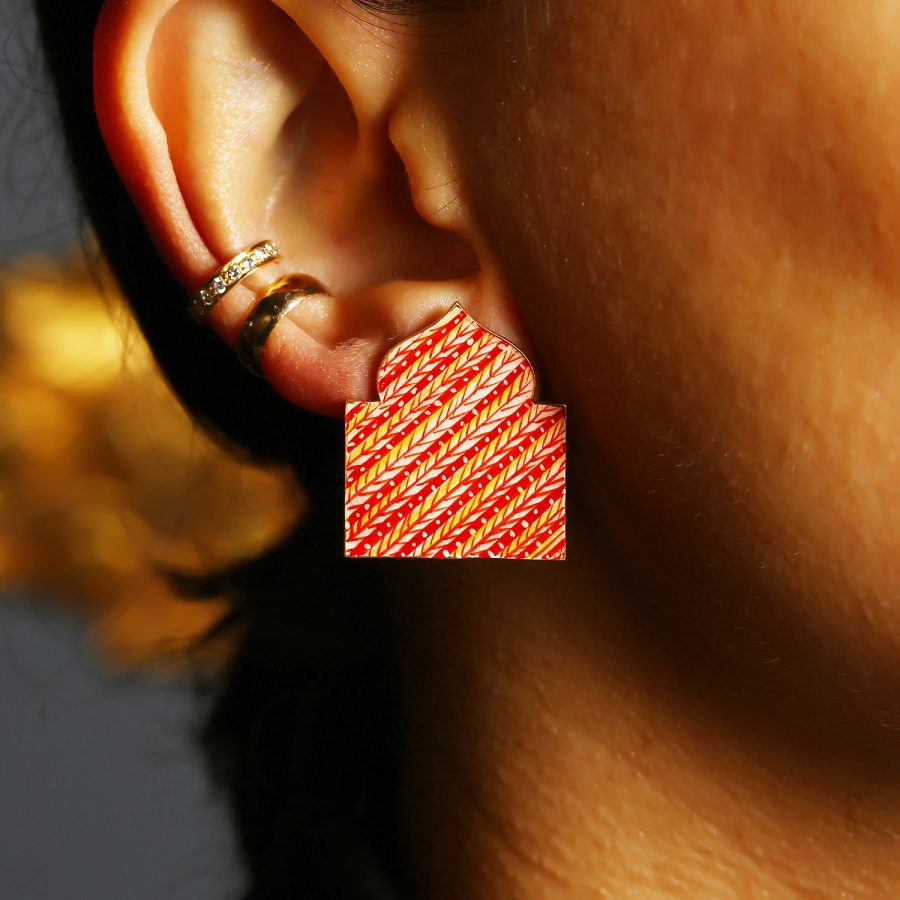 The Enamel Palace Chevron Earrings