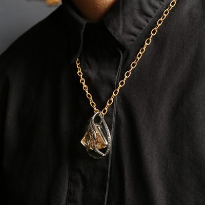 Rutilated Quartz & Diamond Necklace