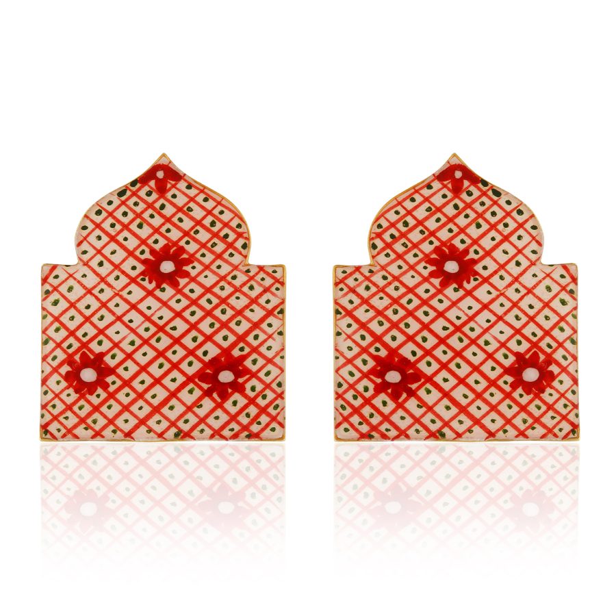 The Enamel Palace Grid & Daisy Earrings