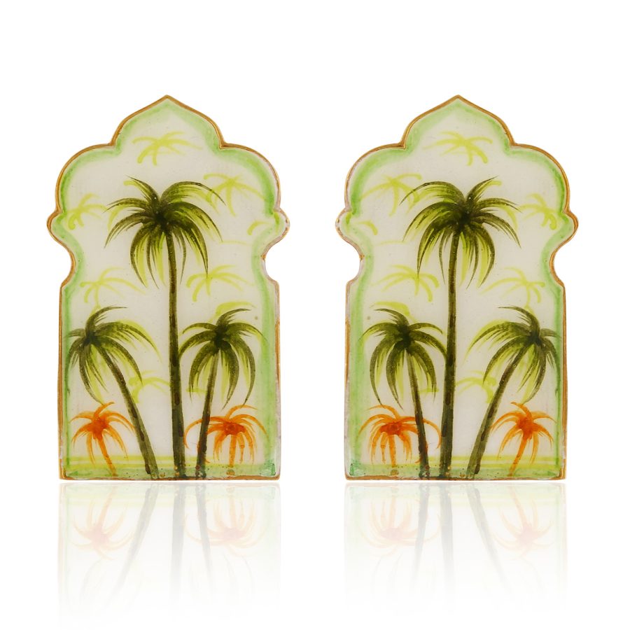 The Enamel Palace Palm Earring