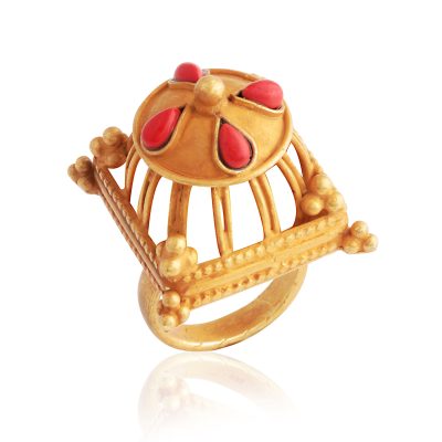 Coral Palace Dome Grid Ring