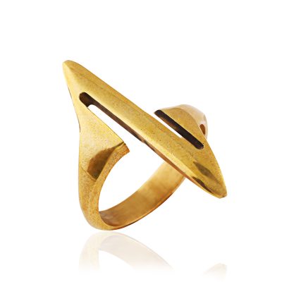 Art Deco Geometric Brass Ring