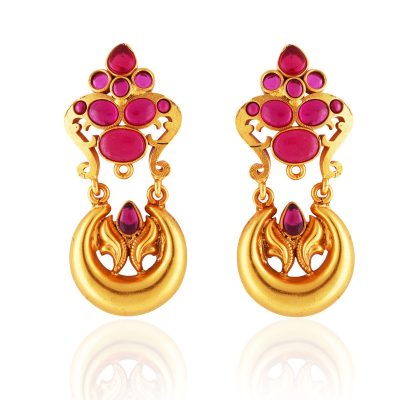 Heritage Half Moon & Flower Detail Earrings