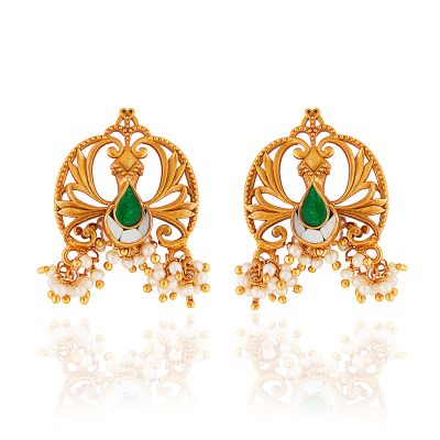 Temple Dome Heritage Earrings with Pearl Detail