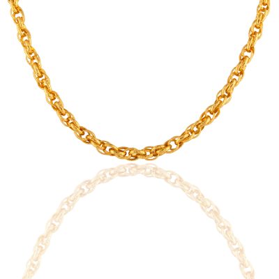 Link Hammered Gold Chain