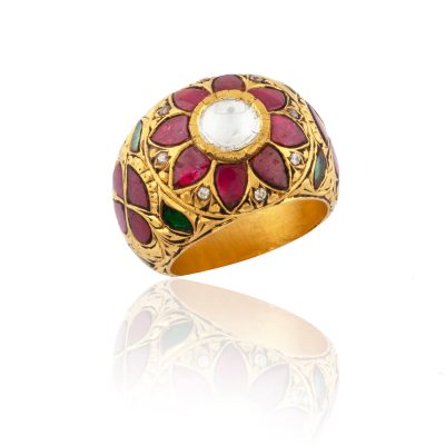22kt Gold Heritage Detailed Ring Band