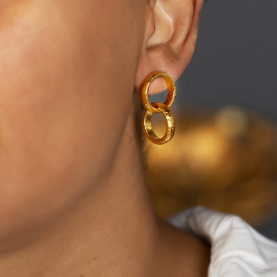 Hammered Double Hoop Earrings