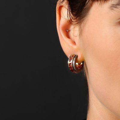 Baguette Citrine & Diamond Hoop Earrings