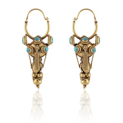 Heritage Dagger Turquoise Hoop Earrings